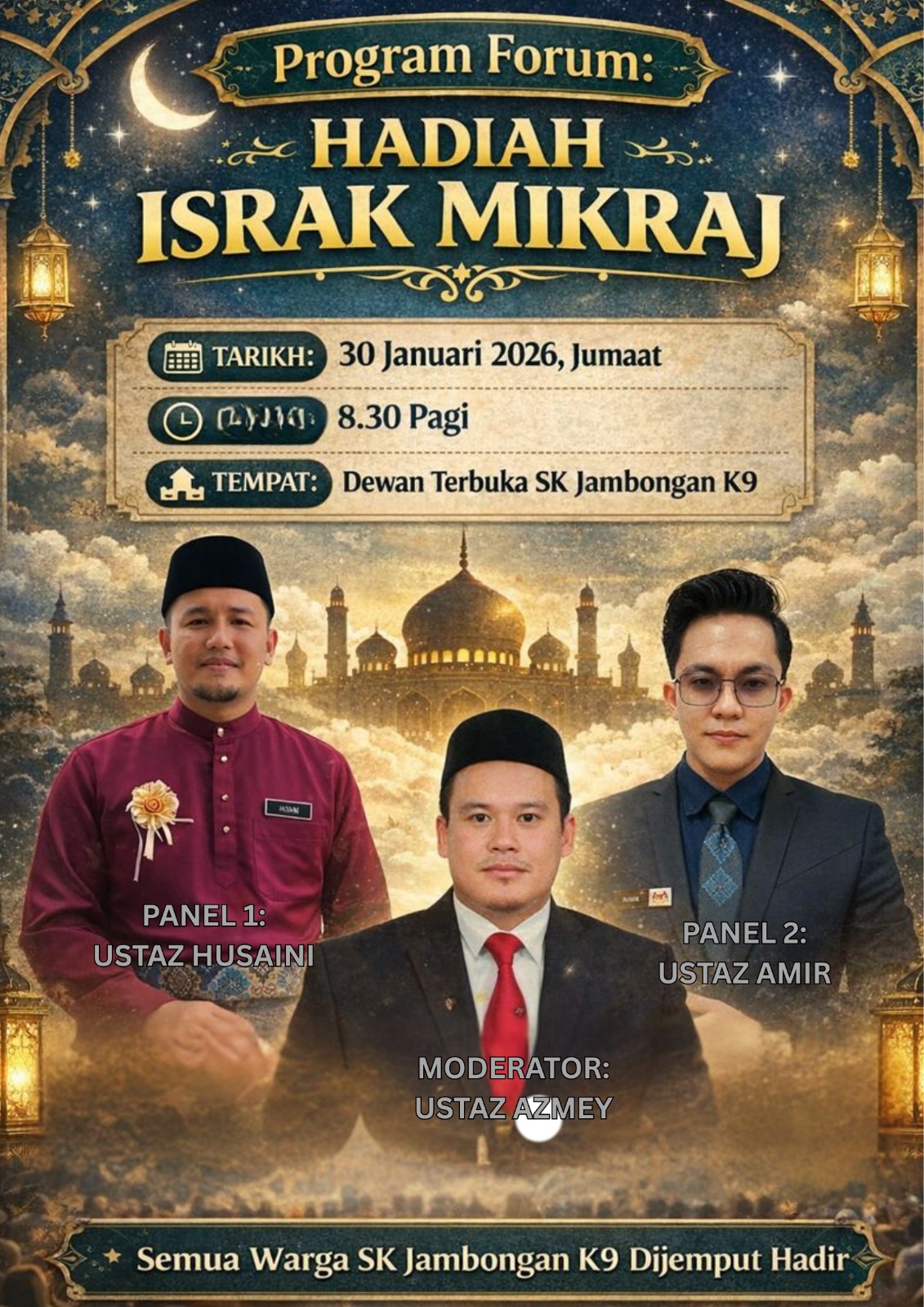 Poster program Forum Hadiah Israk Mikraj